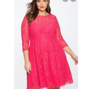 Eloquii Pink Lace fit & flare